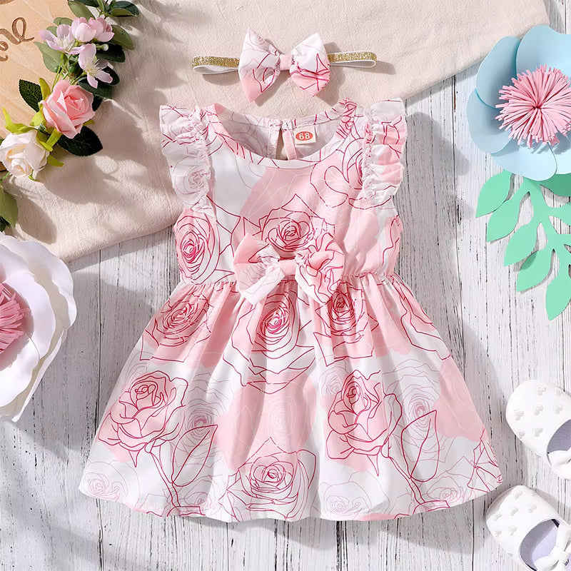 Pink Sleeveless Summer Frock