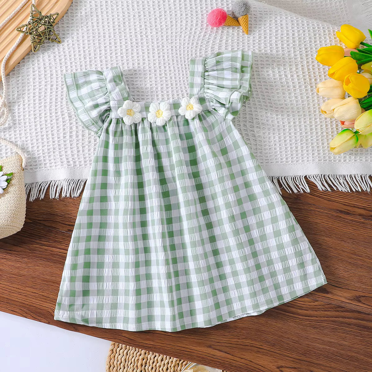 Green Summer Floral Frock